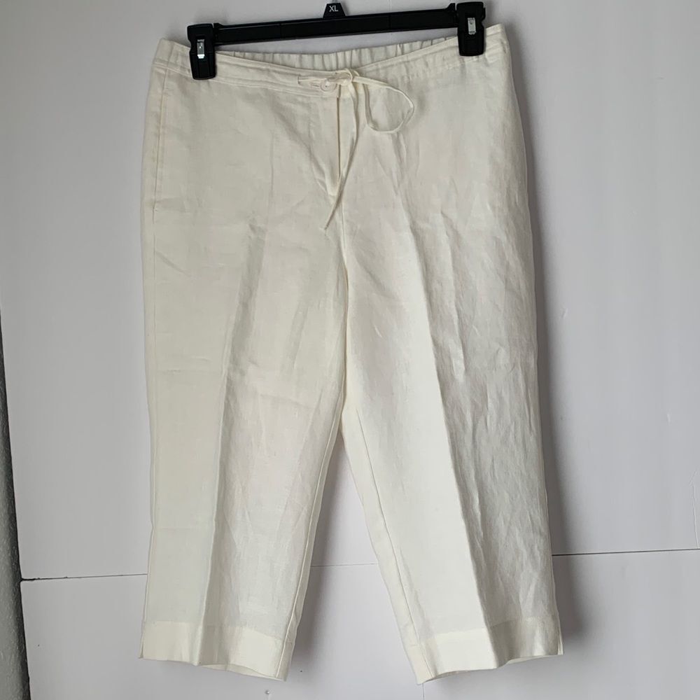 Kim Roger’s Cropped Linen with Drawstring Pants Size 10P